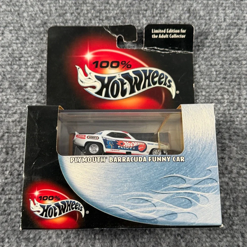 Hot Wheels Plymouth Barracuda Funny Car 1:64 White Snake II Don Prudhomme
